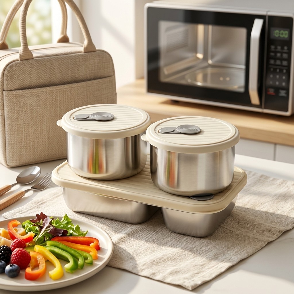 Meal Prep Kit - Microwave Safe 304 Stainless Steel Lunch