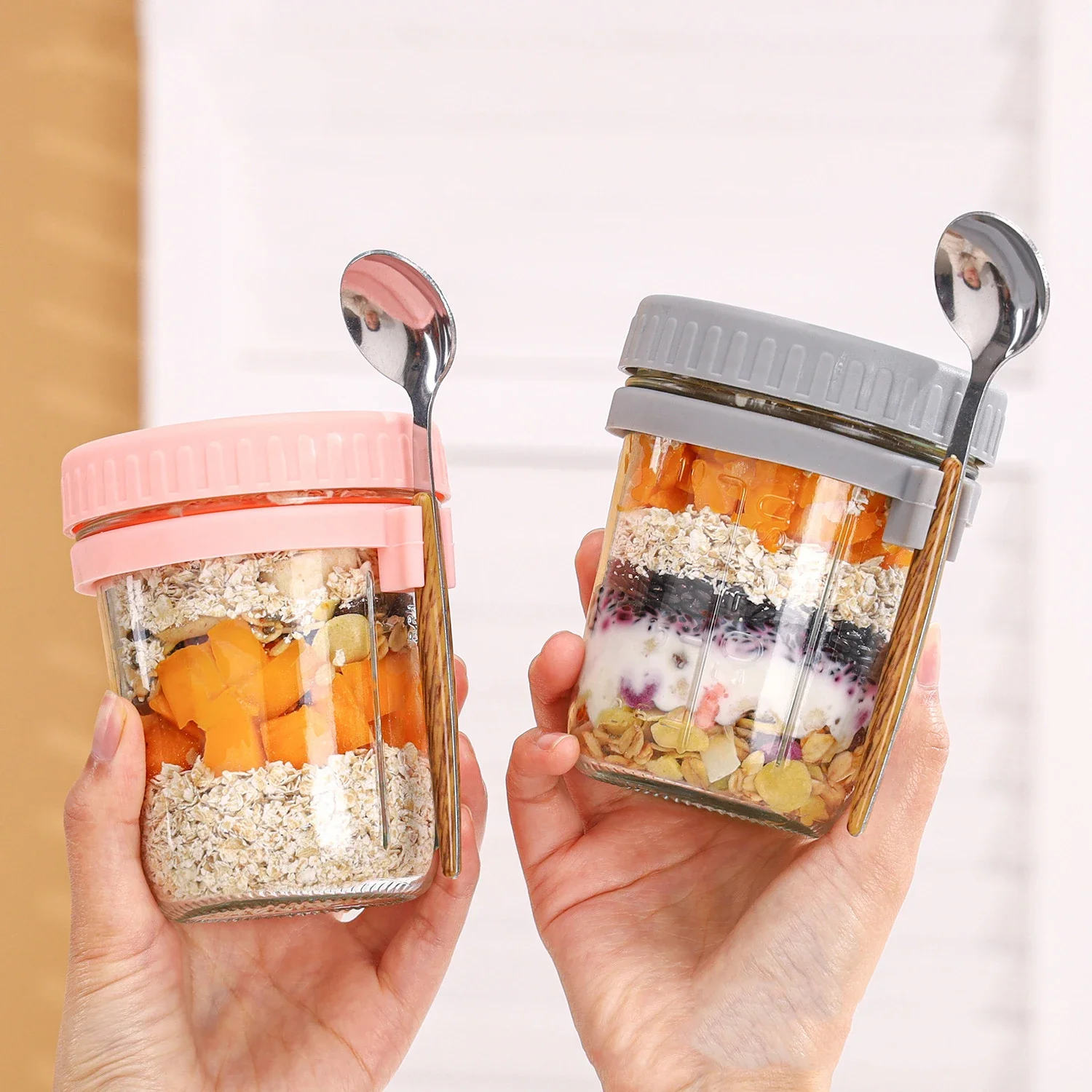 Meal Prep Kit - Portable Cereal Breakfast Cups Overnight Oat