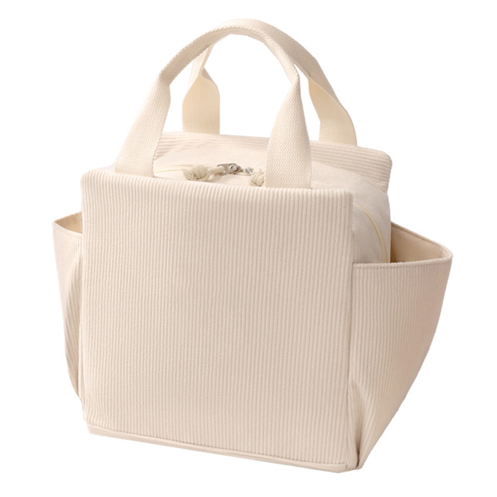 Meal Prep Or Prep Meal - Insulated Corduroy Lunch Bag with Spacious