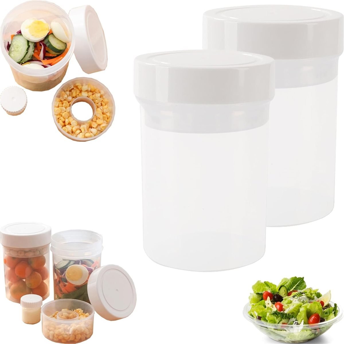 Leakproof Salad Jars - Wet/Dry – обзор и цена Meal Prep Jar Salad
