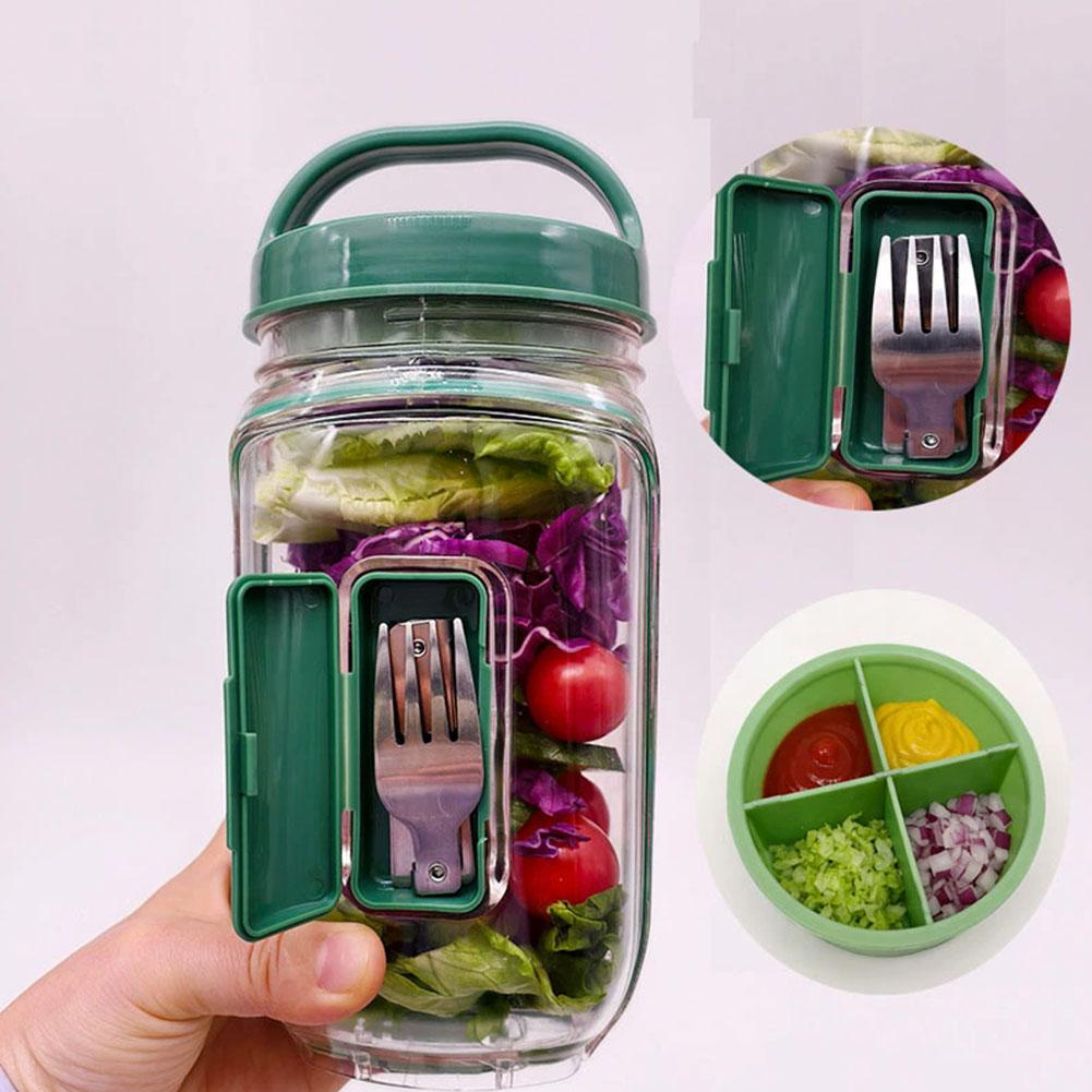 Portable Salad Container Jar w – обзор и цена Meal Prep Jar Salad