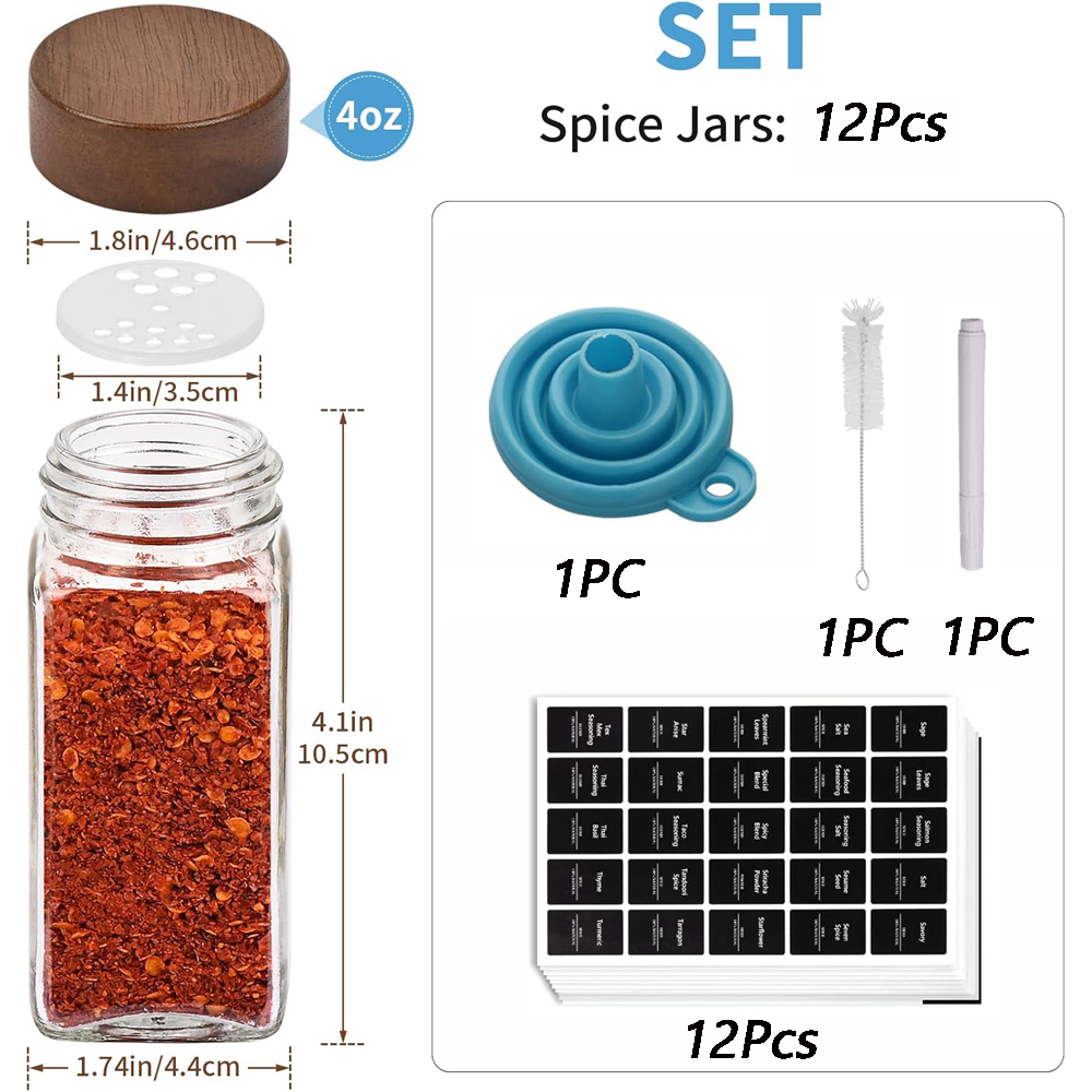 12Pcs Glass Spice Jars with La – обзор и цена Spice Jar Labels