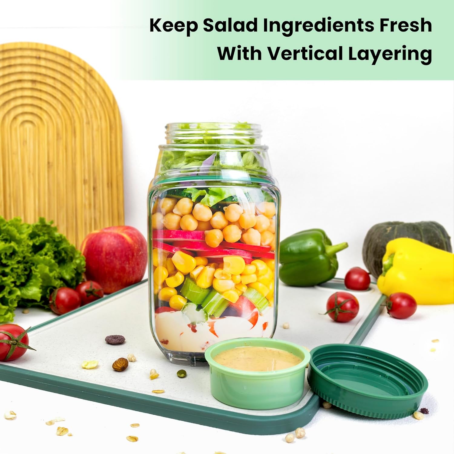 2-Pack 34oz Salad Jar Containe – обзор и цена Meal Prep Jar Salad