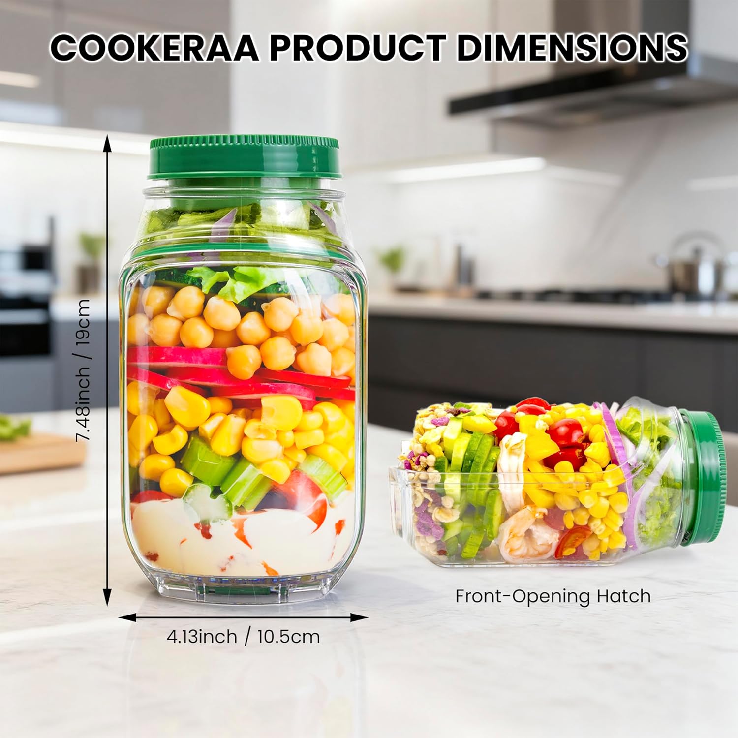 2-Pack 34oz Salad Jar Containe – обзор и цена Meal Prep Jar Salad