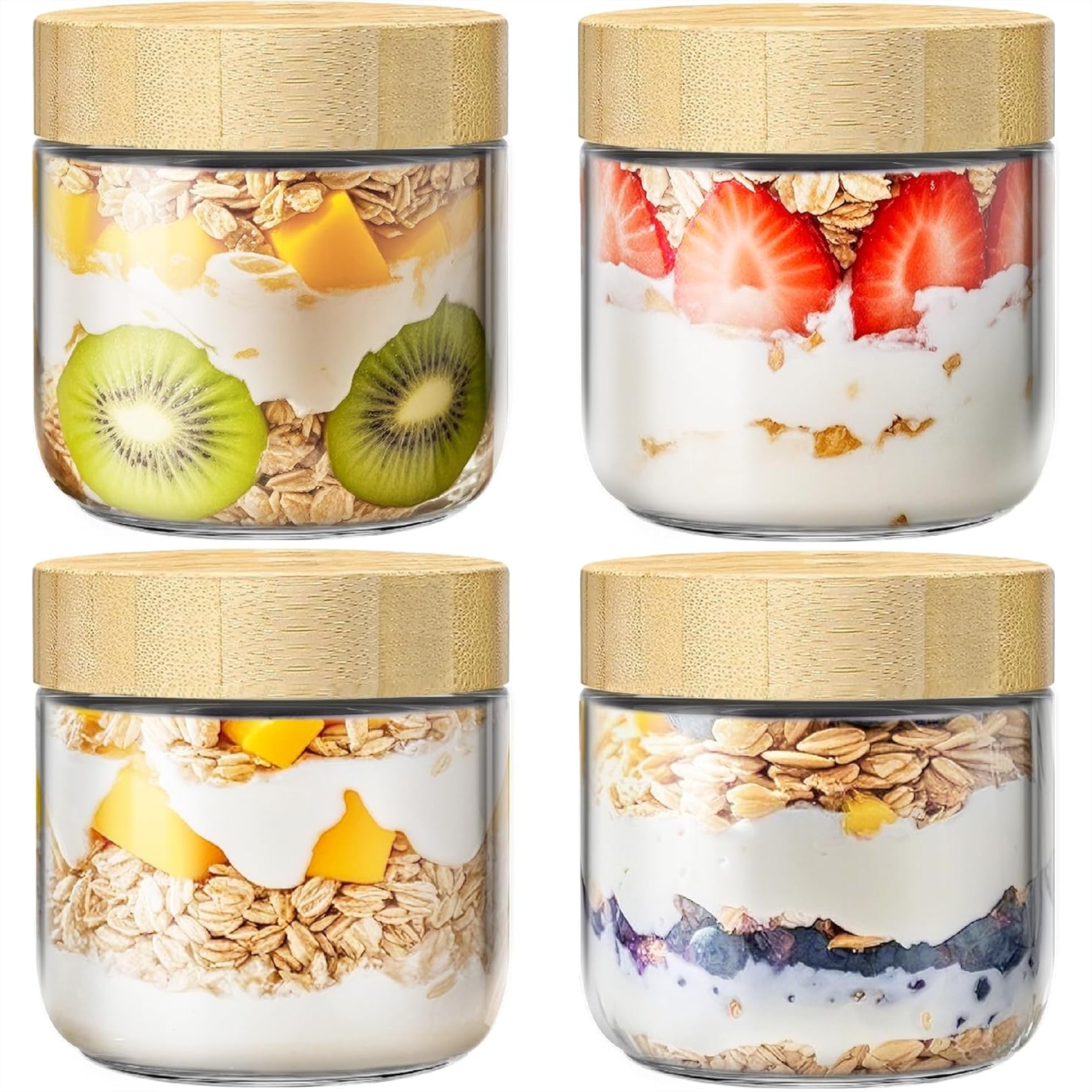 4 Pack 10oz Overnight Oats Con – обзор и цена Meal Prep Jar Salad