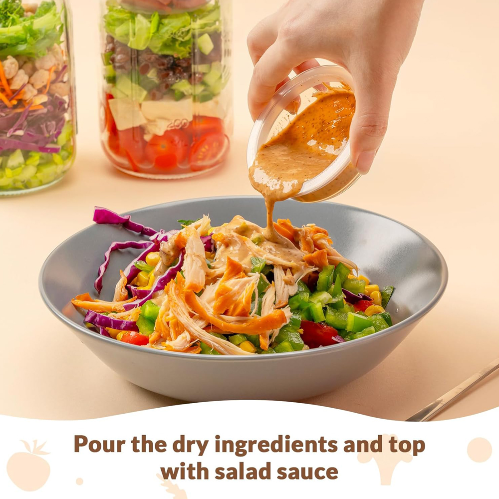4 Pack Glass Salad Jars with L – обзор и цена Meal Prep Jar Salad