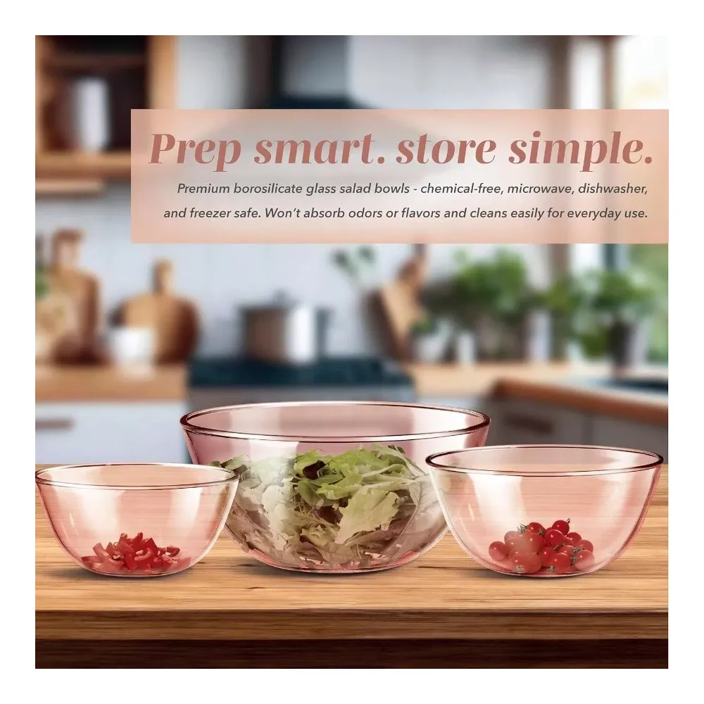 Pc Glass Mixing Bowl Set With  – обзор и цена Meal Prep Kit