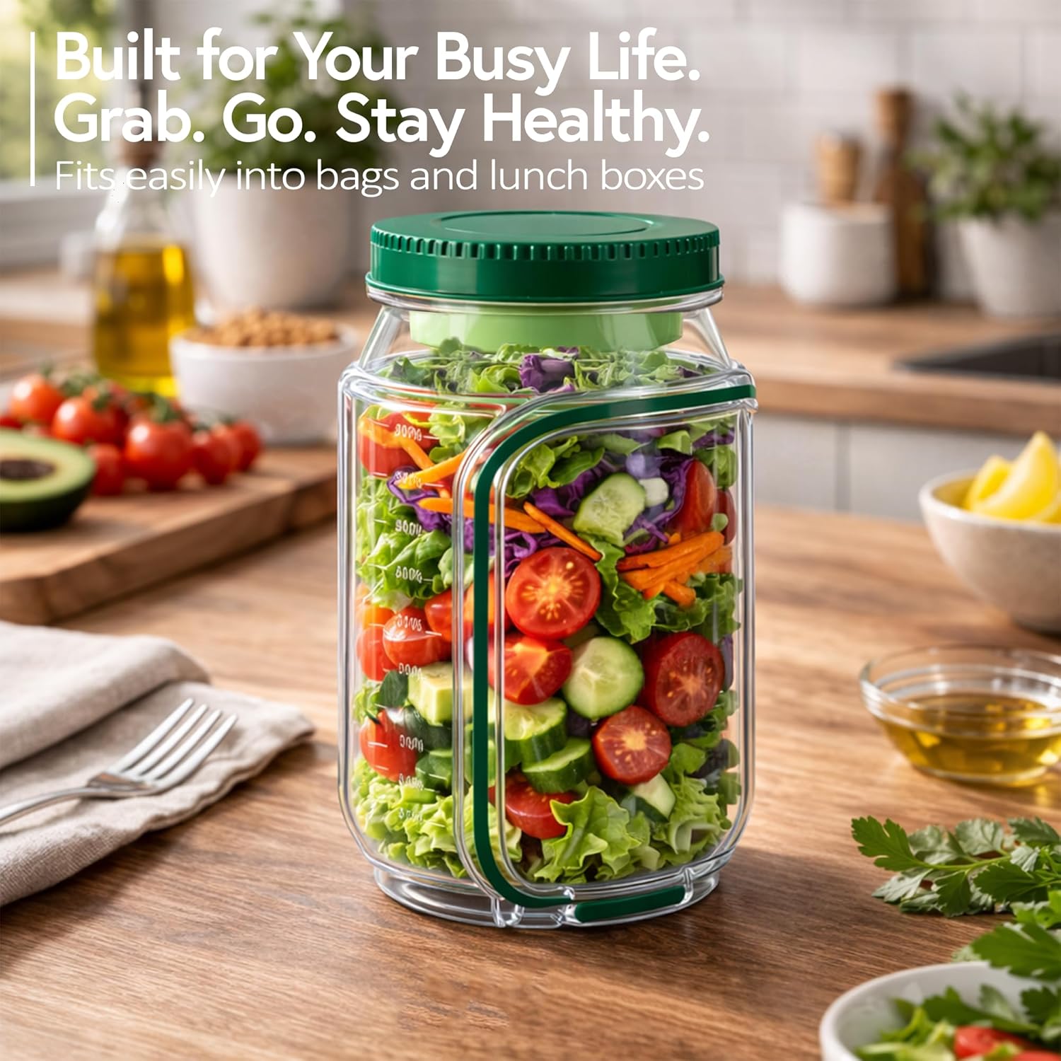 Salad Jar with Side Opening, M – обзор и цена Meal Prep Jar Salad