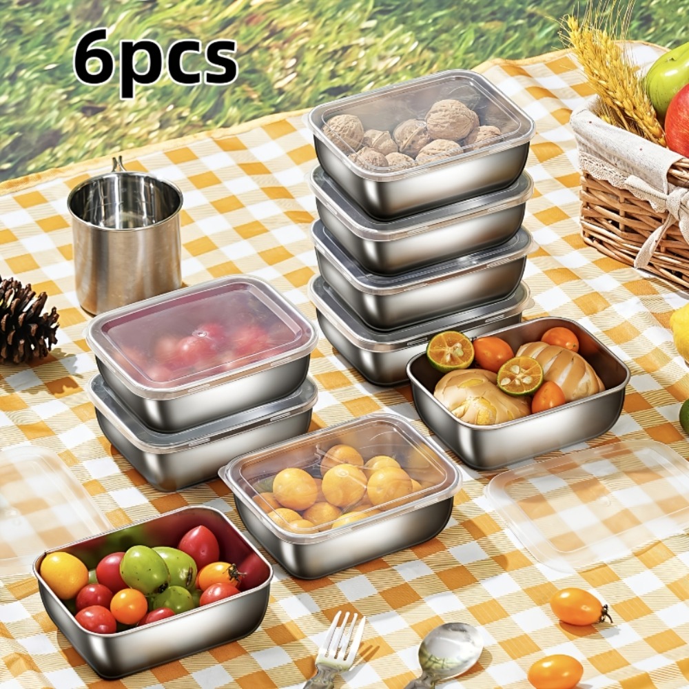 6Pcs Stainless Steel Food Cont – обзор и цена Meal Prep Kit
