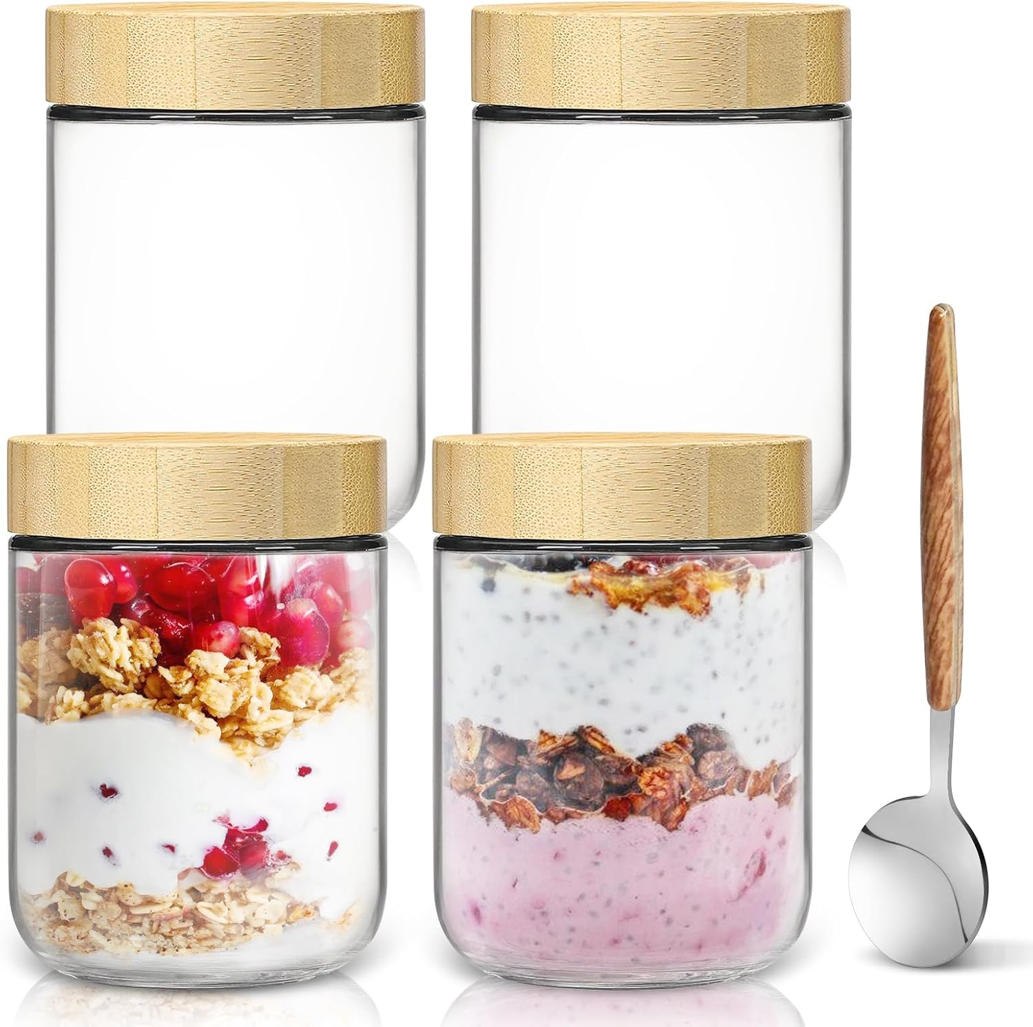 16oz Overnight Oats jars 4 Pac – обзор и цена Meal Prep Jar Salad
