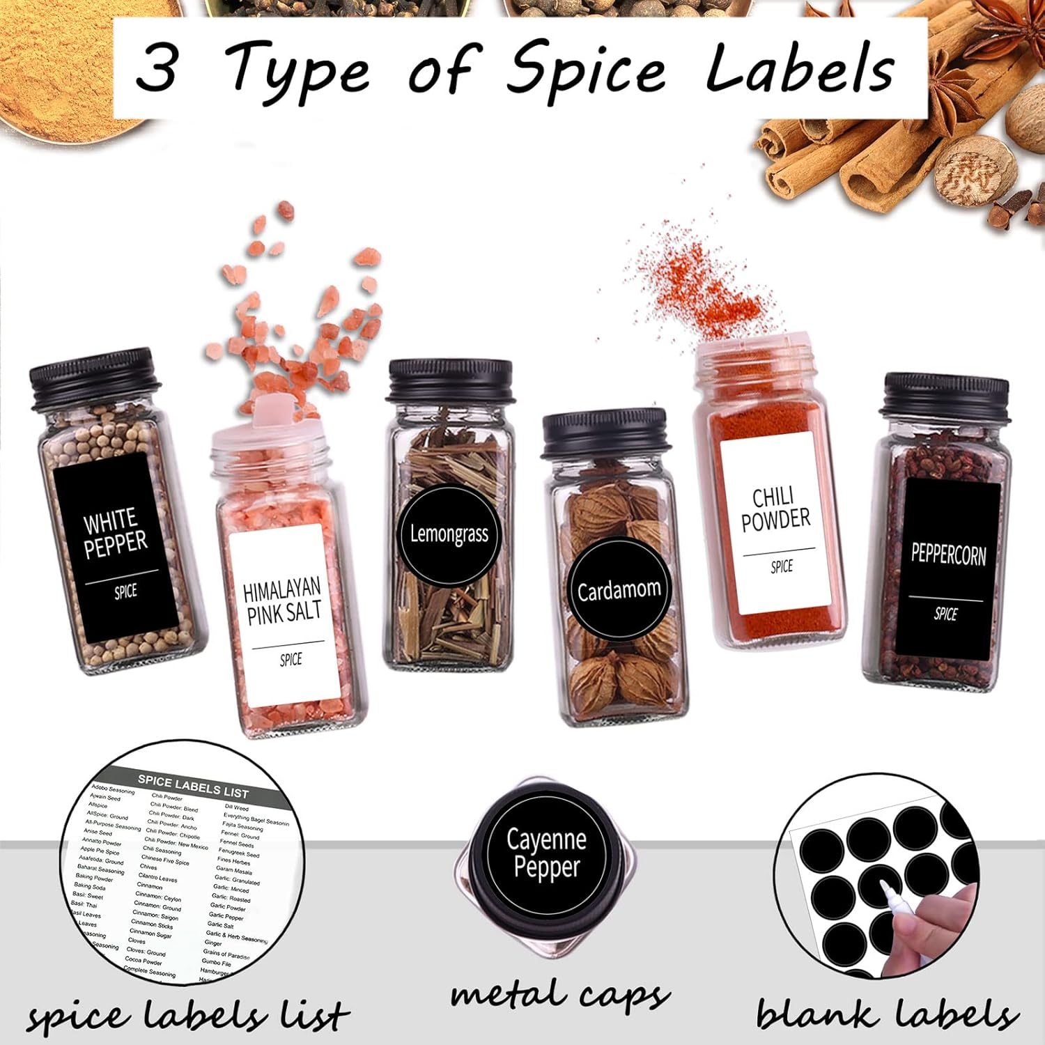 25 Spice Jars with 547 Labels- – обзор и цена Spice Jar Labels