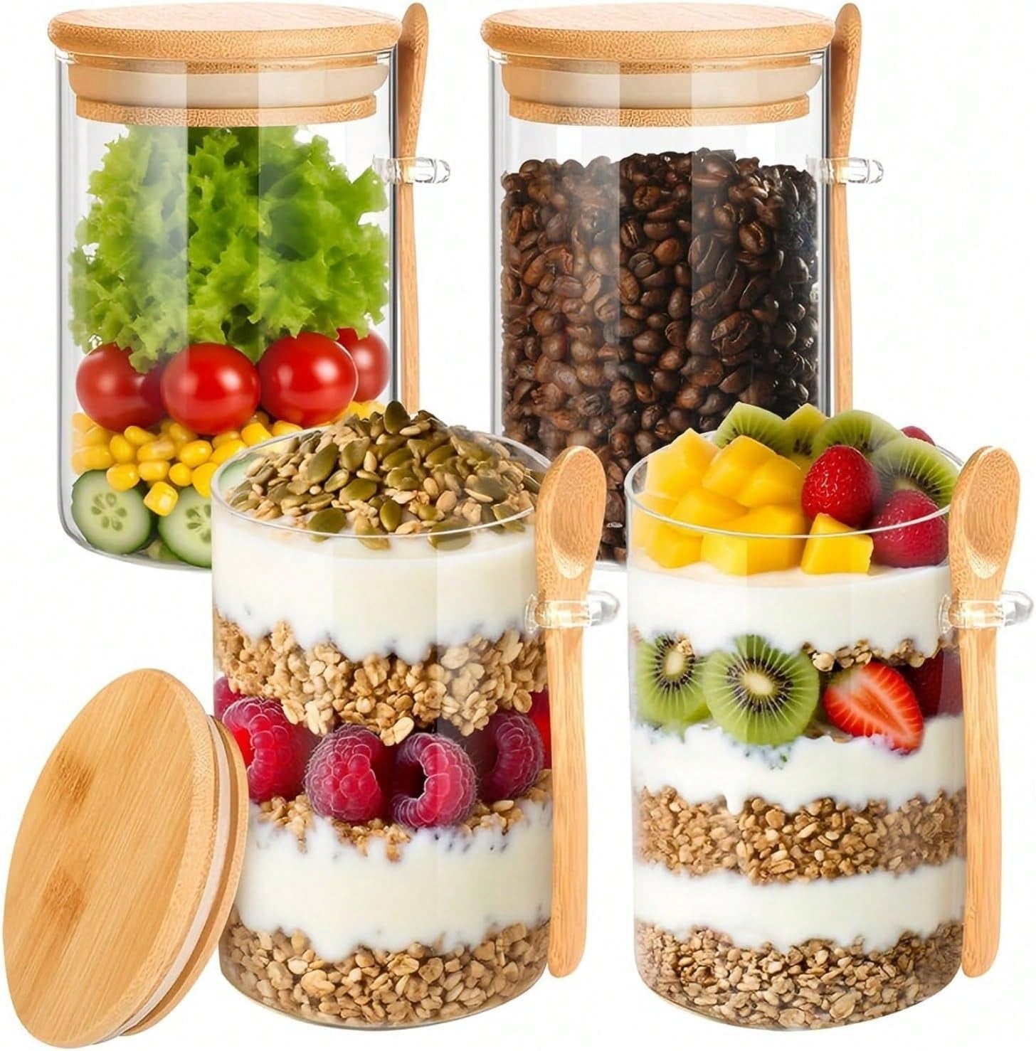 4 Pack Overnight Oats Containe – обзор и цена Meal Prep Jar Salad