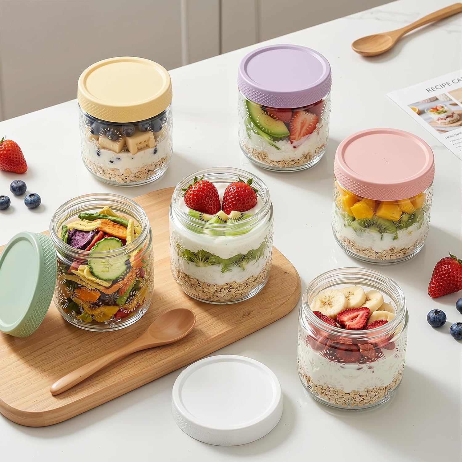 6 Pack 16 oz Overnight Oats Co – обзор и цена Meal Prep Jar Salad