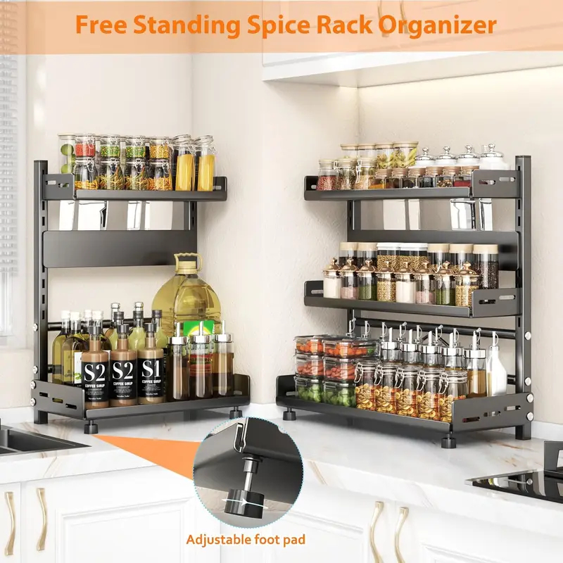 Adjustable Spice Storage Rack  – обзор и цена Spice Jar Labels